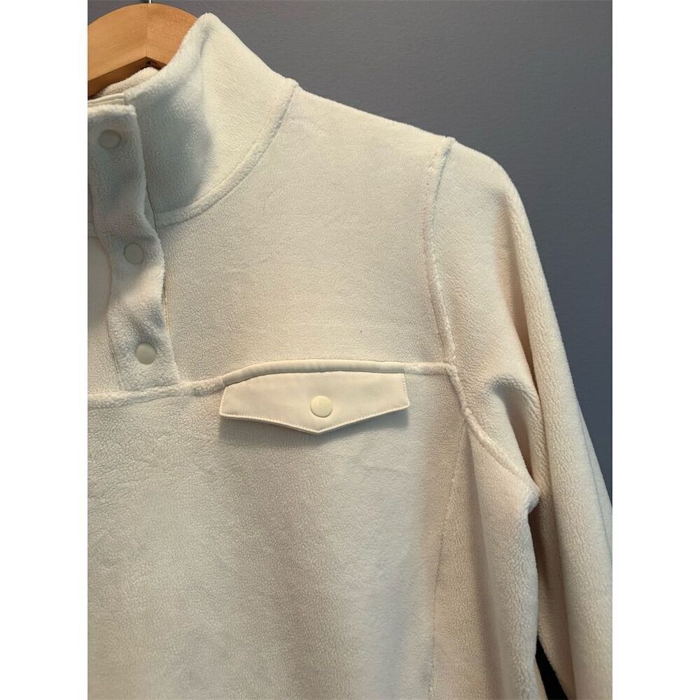 *3/$15 32 Degrees Women's Ivory Fleece Pullover M Snap Button Warm Top - Picture 2 of 11